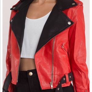 WATCH ME WORK RED MOTO JACKET 🍒